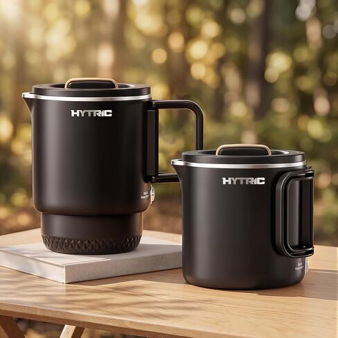 HYTRIC Travel Electric Kettle, 650ML Stainless Steel Foldable Kettle | Collapsible & Foldable, Dual Power, Auto-Shutoff & Boil-Dry Protect, Portable for Travel, Hotel, Office & Dorm, Easy to Store in Saudi Arabia