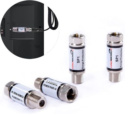 4 Pcs Coaxial Surge Lightning Protector/Surge Suppressor -for Protector Satellite in-Line, Cable Box, Distribution Amplifier - 75 ohm 5-2400Mhz Home Cable TV Lightning Arrestor in Saudi Arabia
