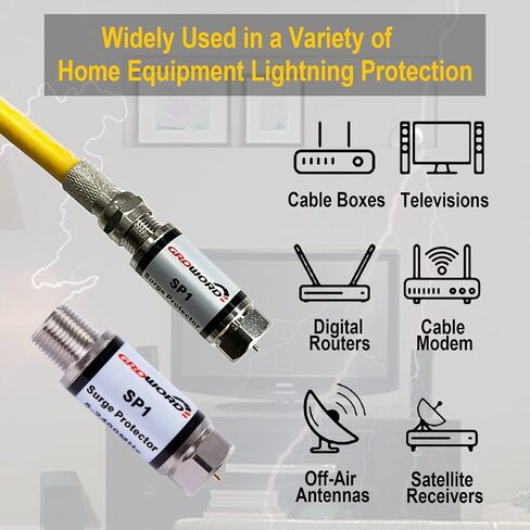 4 Pcs Coaxial Surge Lightning Protector/Surge Suppressor -for Protector Satellite in-Line, Cable Box, Distribution Amplifier - 75 ohm 5-2400Mhz Home Cable TV Lightning Arrestor in Saudi Arabia