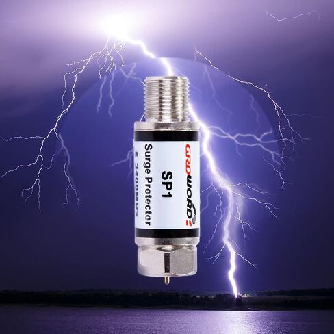 4 Pcs Coaxial Surge Lightning Protector/Surge Suppressor -for Protector Satellite in-Line, Cable Box, Distribution Amplifier - 75 ohm 5-2400Mhz Home Cable TV Lightning Arrestor in Saudi Arabia