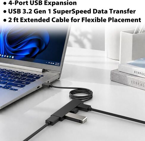 Cyberguys USB Hub 4 Ports, USB 3.2 Gen 1 5Gbps Multi Adapter Splitter in Saudi Arabia