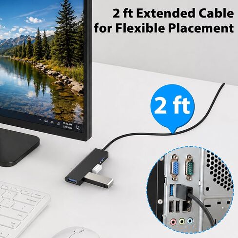 Cyberguys USB Hub 4 Ports, USB 3.2 Gen 1 5Gbps Multi Adapter Splitter in Saudi Arabia