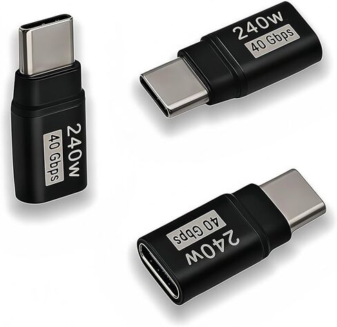 USB C Extender Adapter Straight (3 Pack) 40Gbps 240W Cable Extension Type-C Low Profile Male to Female Thunderbolt QC & Data Transfer for USB-C Devices in Saudi Arabia