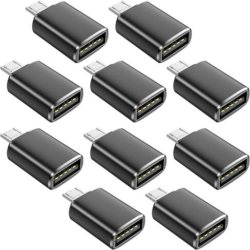 10 Pack USB to Micro USB Adapter Micro USB 2.0 OTG Cable Converter(Black) | S7 LG, Flash Drive, Mouse, Keyboard,Samsung S7 S6 Edge S4 S3 LG G4 DJI Spark Mavic Remote Controller Android Tablets in Saudi Arabia
