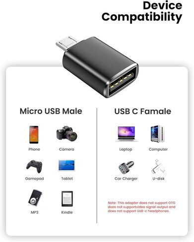 10 Pack USB to Micro USB Adapter Micro USB 2.0 OTG Cable Converter(Black) | S7 LG, Flash Drive, Mouse, Keyboard,Samsung S7 S6 Edge S4 S3 LG G4 DJI Spark Mavic Remote Controller Android Tablets in Saudi Arabia
