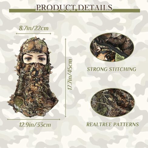 Camo Hunting Face Mask, 3D Camouflage Leafy Tactical Balaclava Face Mask, Full Face Mask for Men/Women, Camouflage in Saudi Arabia