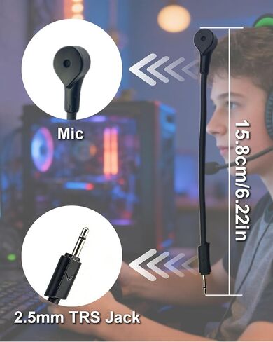 Replacement Game Microphones for JBL Quantum 100 Gaming Headsets | Q100 Noise Cancelling Mic with Foam Windscreen for Clear In-Game on PS5 PS4 PC Xbox, 2.5mm Plug in Saudi Arabia