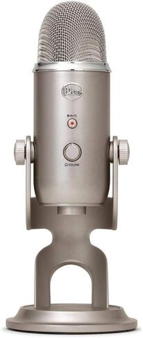 Blue Yeti USB Mic for Recording & Streaming on PC and Mac, 3 Condenser Capsules, 4 Pickup Patterns, Headphone Output and Volume Control, Mic Gain Control, Adjustable Stand, Plug & Play - Lunar Gray in Saudi Arabia