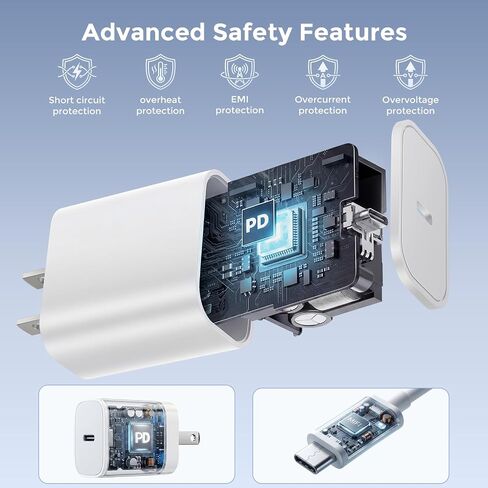 MagSafe Charger 25W Magnetic Wireless Charger Charging Pad with 30W Adapter | 30W USB C adapter and 4.2FT Type C cable, compatible with iPhone 17/16/15/14/13/12 Series and AirPods 4/3/2/Pro in Kuwait