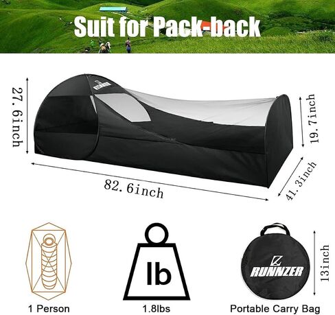 L RUNNZER Single Person Pop Up Tent, 1 Person Mosquito Net Tent in Saudi Arabia