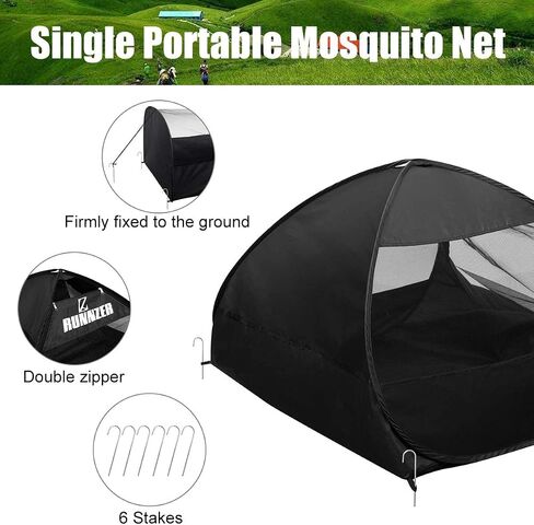 L RUNNZER Single Person Pop Up Tent, 1 Person Mosquito Net Tent in Saudi Arabia