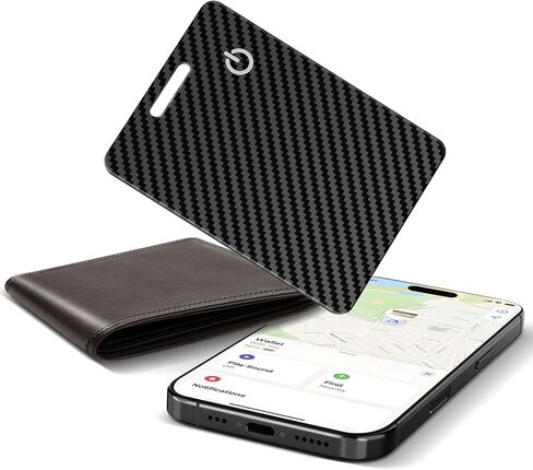Wallet Tracker Card for Apple Find My (iOS Only), Ultra-Thin Bluetooth Tracker Smart Card Wallet Finder, IP68 Waterproof Slim Item Locator for Wallets, Keys, Passport & Luggage Tags (Diamond Black) in Saudi Arabia
