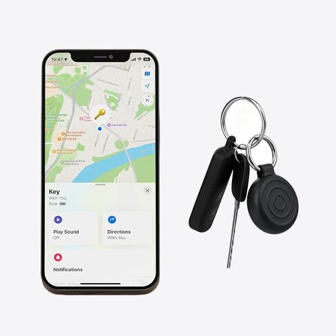 Air Tracker Tags 2 Pack [Apple MFi Certified], Key Finder Works with Find My iOS Only, No App Needed, Bluetooth Tracker for Keys Wallet Luggage Backpack, IP67 Waterproof Silicone Case, 365-Day Battery in Saudi Arabia