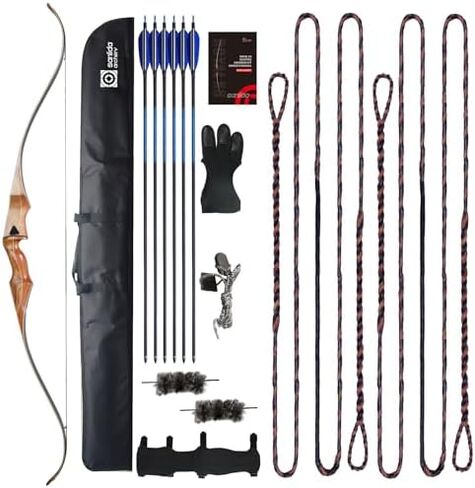 مجموعة القوس Sanlida Archery Royal X8 مقاس 60 بوصة من قطعة واحدة بوزن 30 رطل و2 قطعة من الأوتار الفلمنكية D97 in Kuwait