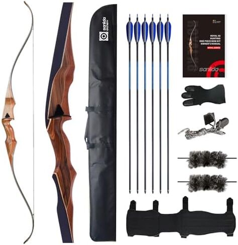 مجموعة القوس Sanlida Archery Royal X8 مقاس 60 بوصة من قطعة واحدة بوزن 30 رطل و2 قطعة من الأوتار الفلمنكية D97 in Kuwait