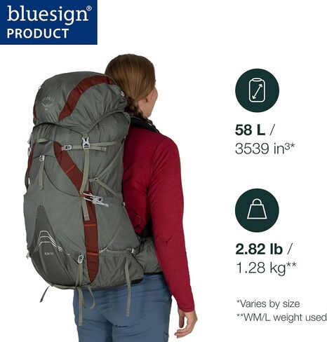 Osprey Eja 58L Women's Ultralight Backpacking Backpack, Purple WM-L in Kuwait