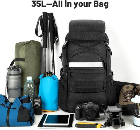 Jueachy 35L Hiking Backpack for Men: Lightweight Camping Back Pack | 2.14 LB Ultralight Backpacking Backpack - Molle Tactical Hiking Rucksack Breathable Durable for Outdoor Mountain Travel in Saudi Arabia