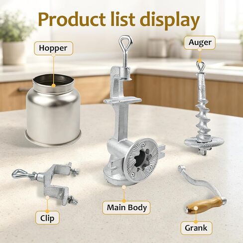 7.5 lb Cast Iron Manual Grain Mill with High Hopper For Domestic Use | Cast Iron Corn Hand Manual Grinder, Wheat Grinder For Corn, Rice, Soybeans, Pepper, Spice, Chickpeas, Coffee, 5Y Warranty in Saudi Arabia