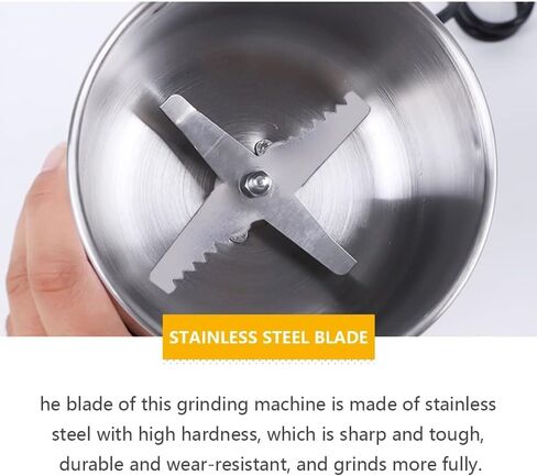 300g Grain Mill Grinder, 304 Stainless Steel Grain Mill High Speed Commercial Spice Grinder, Ultrafine Grain Household Flour Mill, Hom Kitchen in Saudi Arabia