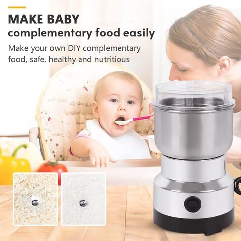 300g Grain Mill Grinder, 304 Stainless Steel Grain Mill High Speed Commercial Spice Grinder, Ultrafine Grain Household Flour Mill, Hom Kitchen in Saudi Arabia