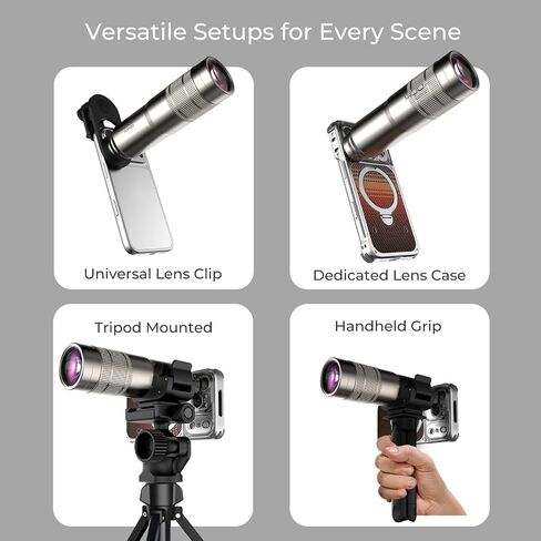 Fotorgear 400mm Pro Telephoto Lens for iPhone & Android, T‑Mount, Zoom Lens with Universal Lens Clip Cleaning Cloth 17mm Eyecup Carrying Case for Hiking Camping Wildlife Observation Concert Watching in Saudi Arabia