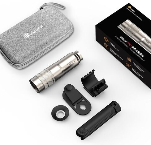 Fotorgear 400mm Pro Telephoto Lens for iPhone & Android, T‑Mount, Zoom Lens with Universal Lens Clip Cleaning Cloth 17mm Eyecup Carrying Case for Hiking Camping Wildlife Observation Concert Watching in Saudi Arabia