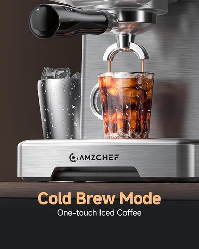 AMZCHEF 58mm PID Espresso Machine with Pressure Gauge & Steam Wand for Home | 58mm Professiona\PID Temperature Control\Pressure Gauge\10mm Steam Wand in Kuwait