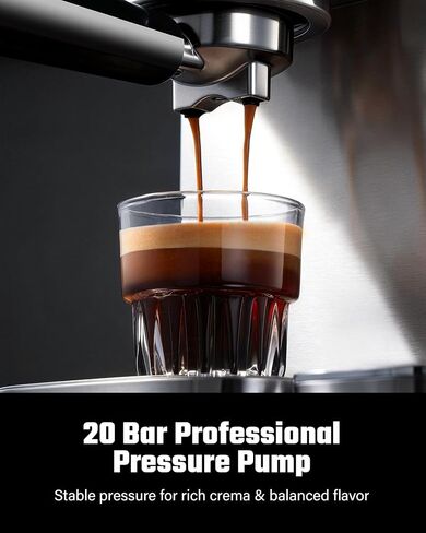 KIDISLE 20 Bar Espresso Machine with Auto Milk Frother & Touchscreen, 1350W | Dual Boiler 1350W Brew +1000W Froth, Pre-Infusion Rich Crema, 44oz Water + 24oz Milk, 3-in-1 Espresso, Cappuccino, Latte in Saudi Arabia