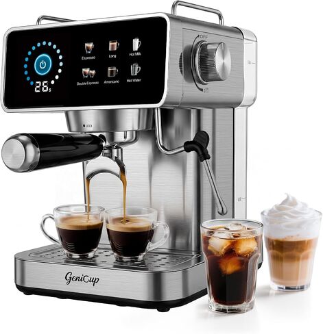 Touchscreen Espresso Machines with Timer, 51oz Water Tank, 20 Bar | Expresso Coffee Machines Professional Stainless Steel Coffee Maker for Latte Americano, Cappuccino Machine for Home Office in Saudi Arabia