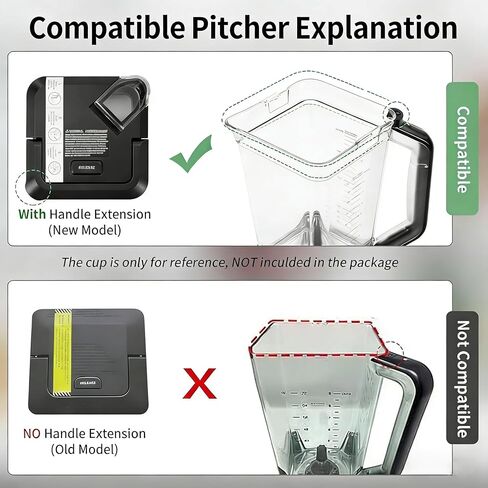 Blender Lid Replacement for Ninja Pitcher,Blender Top Replacement Parts Compatible BL610 BL642 BL682 BN701 BN751 BN700 BN801 Compatible Only with the New 72 OZ Wide Jar in Saudi Arabia