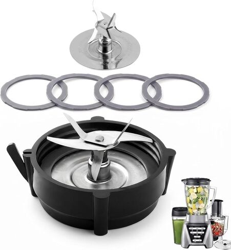 Blender Blade Replacement for Oster Pro 1200, Includes 6-Prong Stainless Steel Cutter Blade(164160), Jar Base Cap & 4 silicone Sealing Gaskets(182341-000-842) - Part #164160 in Saudi Arabia