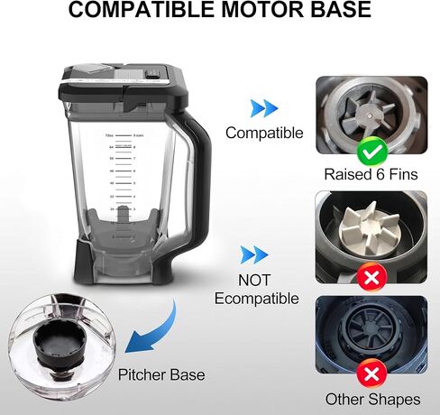 Replacement Parts Compatible with Ninja Blender - 72oz Pitcher with Locking Lid, Vaso de Licuadora Ninja Blenders Cups Compatible with BL660 BL770 BL771 BL773 BL740 BL780 ect. (BL660 BL770 series) | Vaso de Licuadora Ninja Blenders Cups Compatible with BL in Saudi Arabia