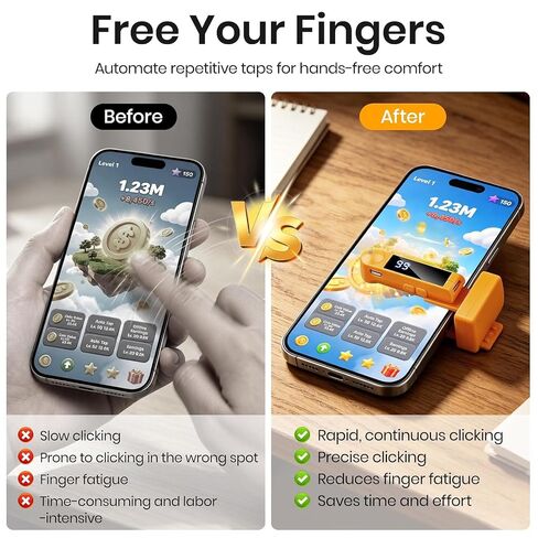 Keledz Recharge Auto Clicker لـ TikTok، تطبيقات iPhone iPad، الألعاب، Live (برتقالي) | 107 سرعات قابلة للتعديل، نقرة سريعة لمحاكاة الإصبع المستمر in Kuwait
