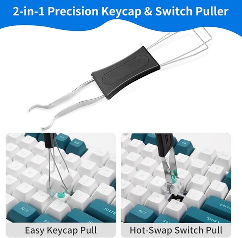 6PCS Keyboard Cleaning Kit with Keycap Puller & Switch Puller, Mini Anti-Static Dust Brush for Computer Motherboard Camera Small Space, Stainless Steel Key Remover for Mechanical Keyboard in Saudi Arabia