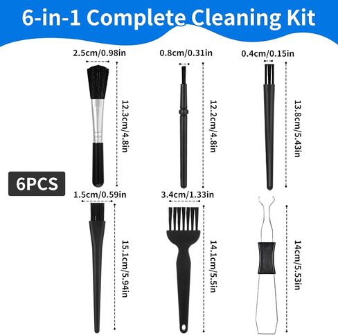 6PCS Keyboard Cleaning Kit with Keycap Puller & Switch Puller, Mini Anti-Static Dust Brush for Computer Motherboard Camera Small Space, Stainless Steel Key Remover for Mechanical Keyboard in Saudi Arabia