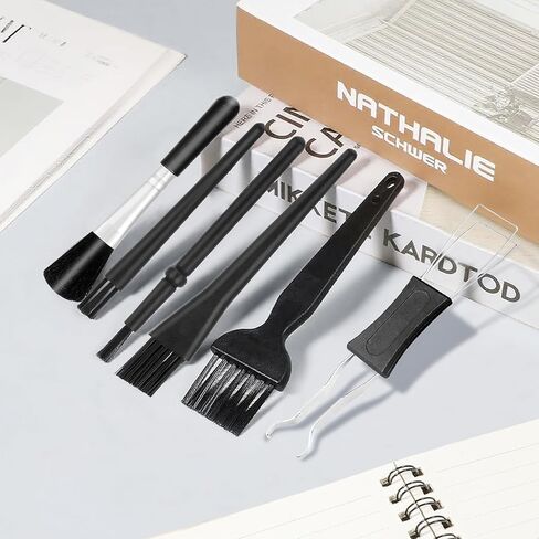 6PCS Keyboard Cleaning Kit with Keycap Puller & Switch Puller, Mini Anti-Static Dust Brush for Computer Motherboard Camera Small Space, Stainless Steel Key Remover for Mechanical Keyboard in Saudi Arabia