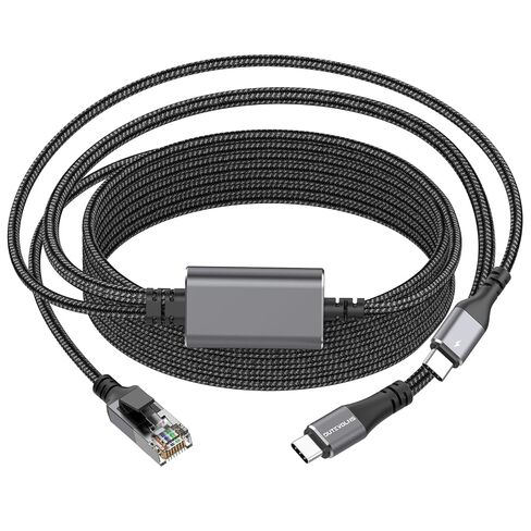 USB C to Ethernet Cable 10FT, Gigabit Type-C to RJ45 Nylon Braided Cable | Network to USBC Cord, Thunderbolt 3/4 Compatible, 1000Mbps Directly Connected, for MacBook Pro, iPad Pro, Laptop, Smartphone in Saudi Arabia