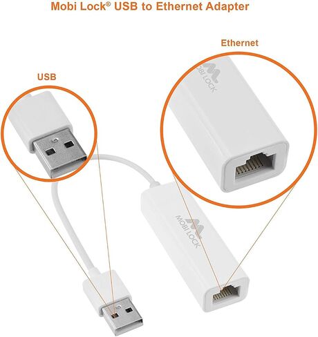 USB Ethernet LAN Network Adapter Compatible with Laptops and All USB 2.0 Compatible Computers Including Windows 7 to 11 Vista Mac OS X and macOS - by Mobi Lock in Saudi Arabia