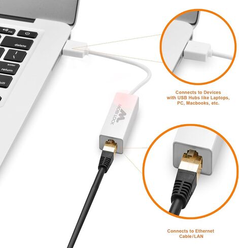 USB Ethernet LAN Network Adapter Compatible with Laptops and All USB 2.0 Compatible Computers Including Windows 7 to 11 Vista Mac OS X and macOS - by Mobi Lock in Saudi Arabia