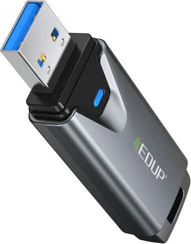 EDUP® Mini USB 3.0 WiFi 6E Adapter for PC, AX3000Mbps, 802.11ax | Tri-Band 6GHz/5GHz/2.4GHz, USB Wi-Fi Dongle Wireless Network Card, Support Windows 11/10 ( Install Driver ) (Black) in Saudi Arabia