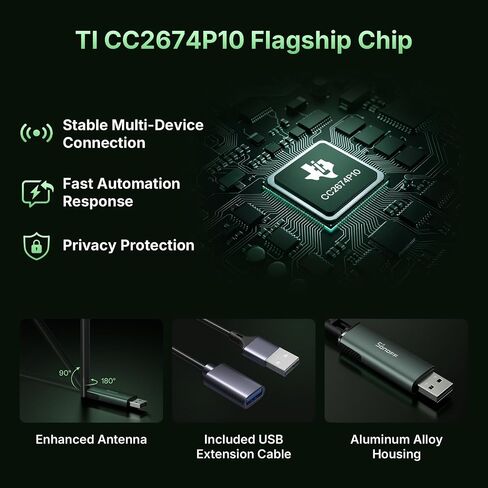 SONOFF Zigbee USB Dongle Plus CC2674P10(Dongle-PP10) | Zigbee Gateway & Thread Border Router with TI CC2674P10 Chip, Multi-Protocol Open Source ZHA in Home Assistant & Zigbee2MQTT in Saudi Arabia