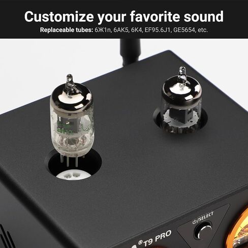 AIYIMA T9PRO 200W 2.1 Channel TPA3250 Tube Bluetooth DAC Stereo Amplifier | HiFi Class D Amp with ES9018K2M,QCC3040 aptX,VU Meter&Digital Display,Remote Control,Treble/Bass,AUX Output,for Home Speakers in Saudi Arabia