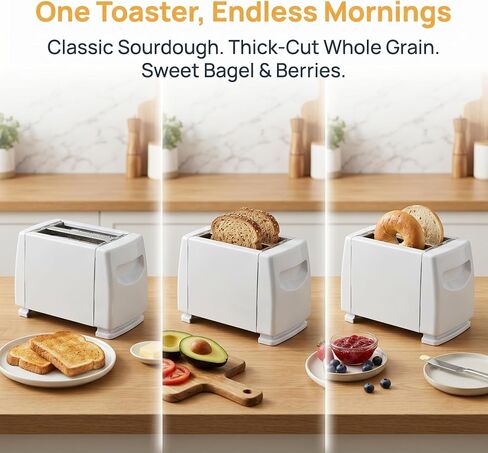 RV Toaster, Compact 2-Slice for Camper Motorhome Travel Trailer, Low Wattage Electric with 6 Browning Settings, Small Breakfast Maker Perfect for RV Kitchen Countertop Space in Saudi Arabia