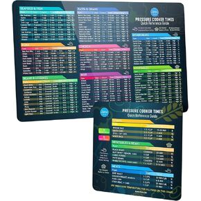 Lotteli Kitchen Instant Pot Cheat Sheet Magnet Set, Black | Pressure Cooker Accessories Cook Times - Instapot & Instant Pot Accessories - Quick Reference Magnet, Cook with Confidence in Saudi Arabia