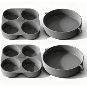 FineMade Silicone Egg Bite Molds for Instant Pot and Sous Vide Egg Bite Maker, 2 Pcs of 4 Inch Large Molds, 2 Pcs of 4-in-1 Mini Molds, Ideal for Breakfast Sandiwches, Healthy Snacks or Desserts in Saudi Arabia