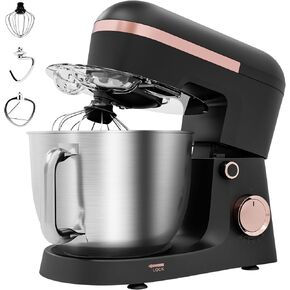 6.5 Qt 10-Speed Tilt-Head Stand Mixer with Dough Hook, Whisk, Beater & Splash Guard, Electric Kitchen Mixer for Baking, Cakes, Bread, and Home Cooking (Black) in Kuwait