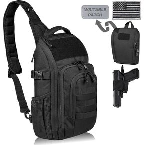 DBTAC Tactical Personal Defense EDC Bags & Packs | 10L Military Shoulder Backpack with Sling for Concealed Carry, Range, Travel, Hiking, Outdoor Sports (Black) in Kuwait