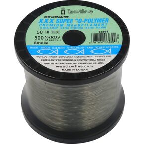 Izorline XXX Co-Polymer Monofilament Fishing Line 1/4 lb Bulk Spool (Smoke, 50 lb 500 Yards) in Saudi Arabia
