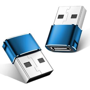 USB to USB C Adapter,Type C Female to A Male OTG Charger Converter for PlayStation 4,Apple Watch Ultra 8 9,iPhone 16 15 14 13 Pro Max,Samsung S24 S23,AirPods,iPad,Xbox One-Blue in Saudi Arabia