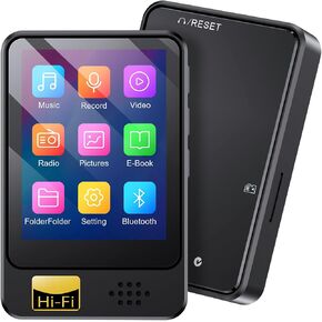 Fohil 64 GB MP3 Player with Bluetooth 5.2, HiFi Sound Quality MP3 Player | 128GB TF Card Expansion, FM Radio and E-Book Reader, Built-In Speaker; Best Gift for Music Lovers in Saudi Arabia